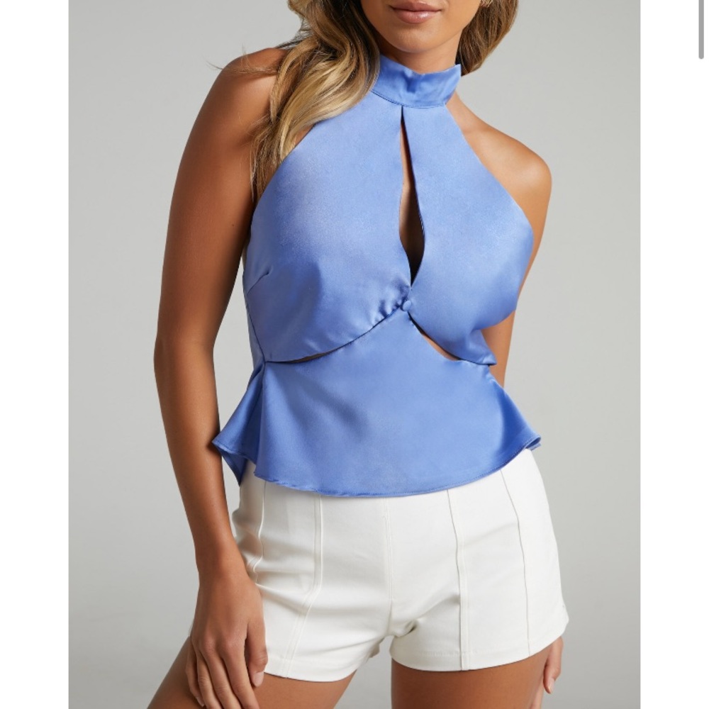 Blue halter top